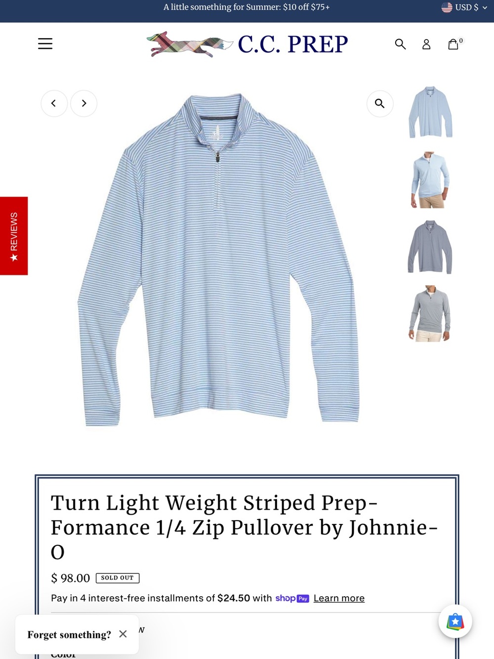 Johnny- O Men's Quarter-Zip Long Sleeve performance twilight Blue large NWOT - Picture 3 of 16